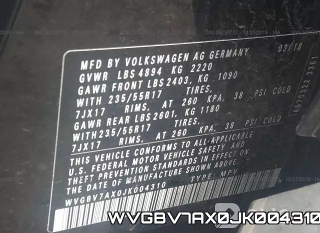 WVGBV7AX0JK004310 фото 10