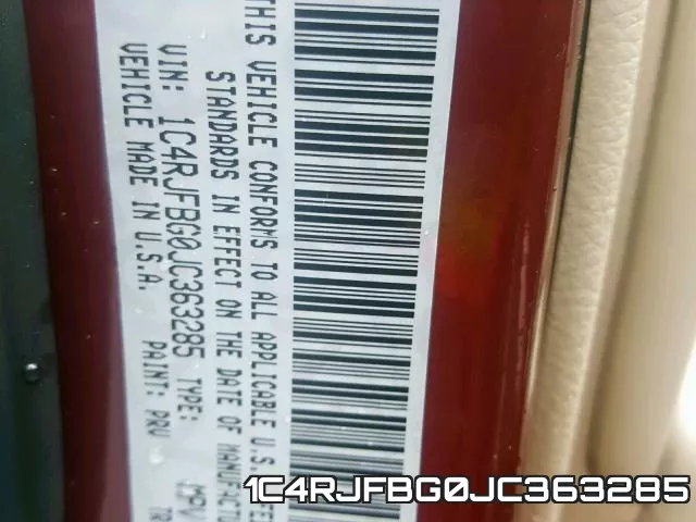 1C4RJFBG0JC363285 фото 2