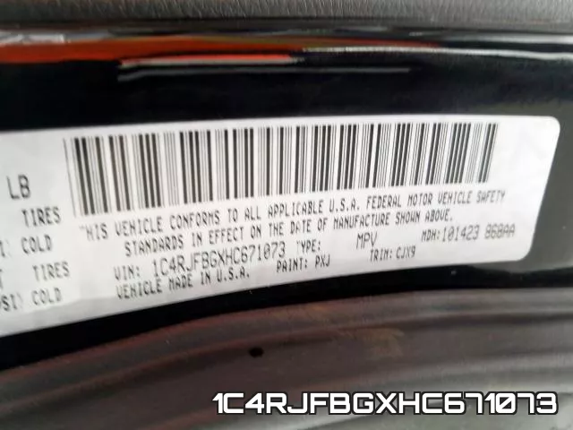 1C4RJFBGXHC671073 фото 2