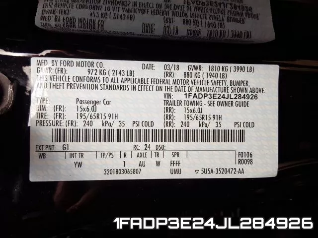 1FADP3E24JL284926 фото 2