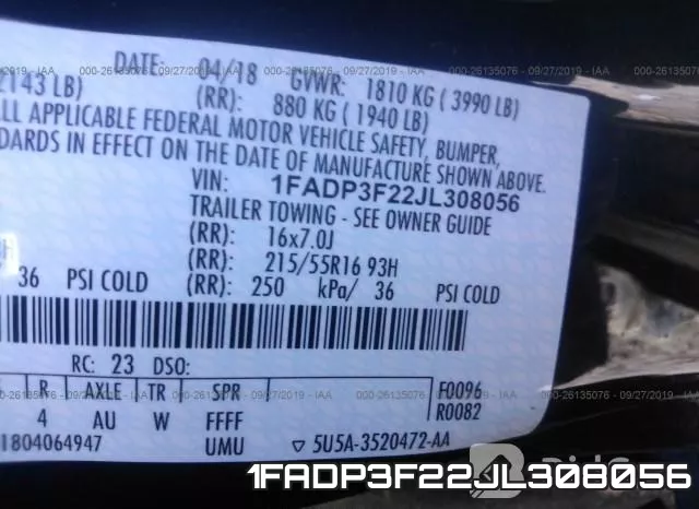 1FADP3F22JL308056 фото 10