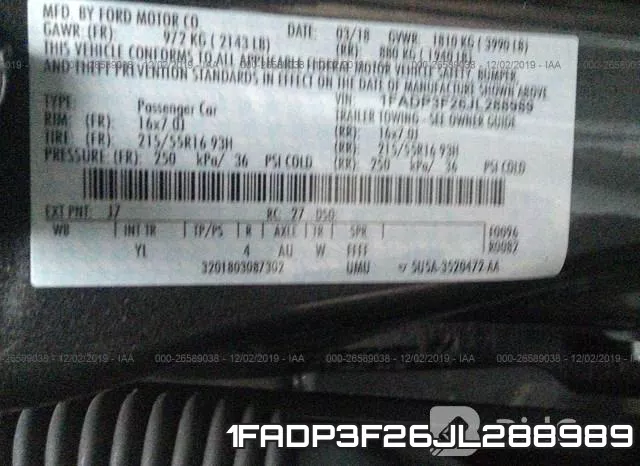 1FADP3F26JL288989 фото 10