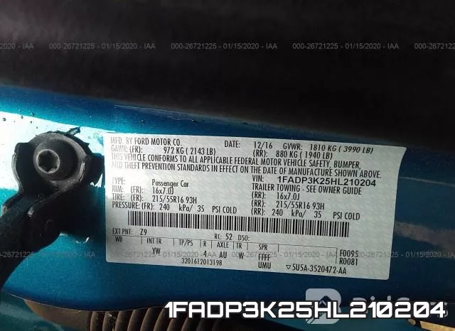 1FADP3K25HL210204 фото 10