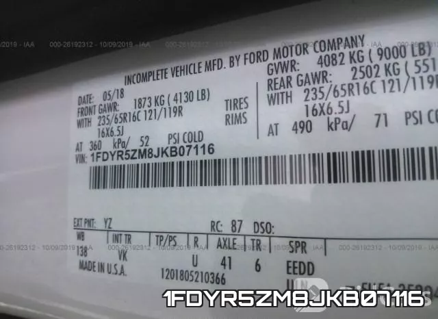 1FDYR5ZM8JKB07116 фото 9