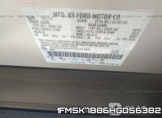 1FM5K7B86HGD56382 фото 10