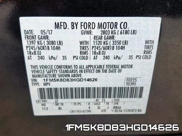 1FM5K8D83HGD14626 фото 2