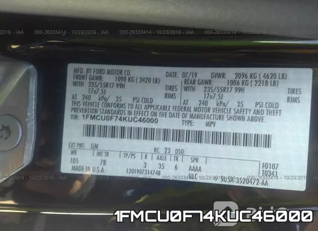 1FMCU0F74KUC46000 фото 10