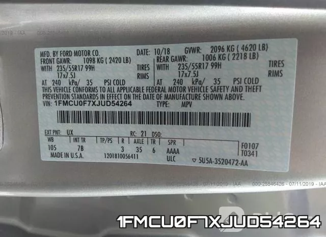 1FMCU0F7XJUD54264 фото 10