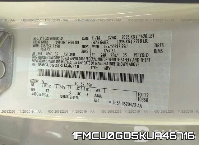 1FMCU0GD5KUA46716 фото 10
