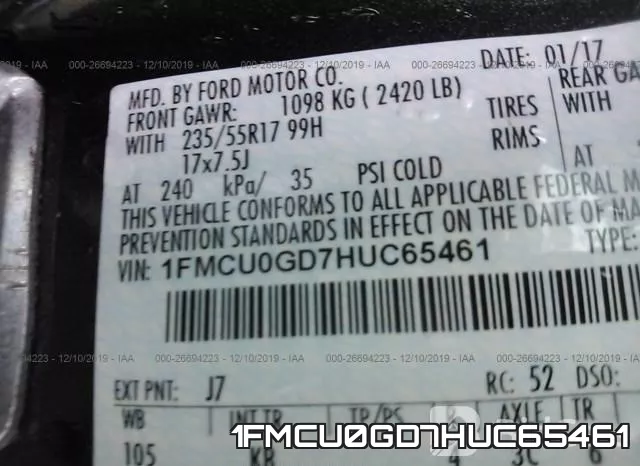 1FMCU0GD7HUC65461 фото 8