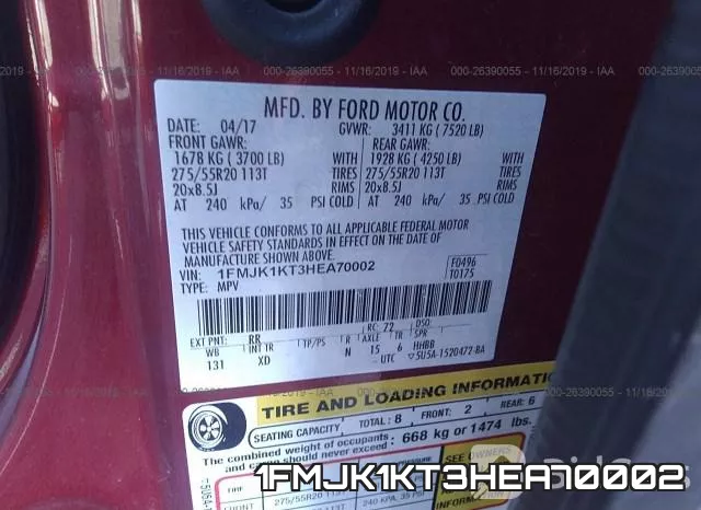 1FMJK1KT3HEA70002 фото 10