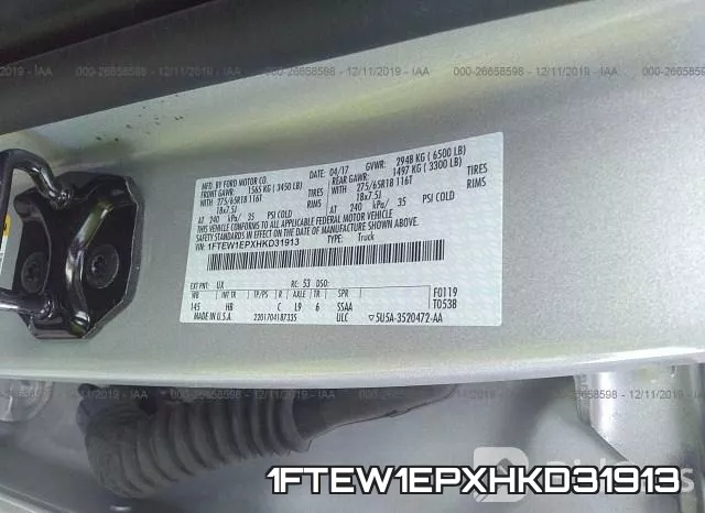 1FTEW1EPXHKD31913 фото 10