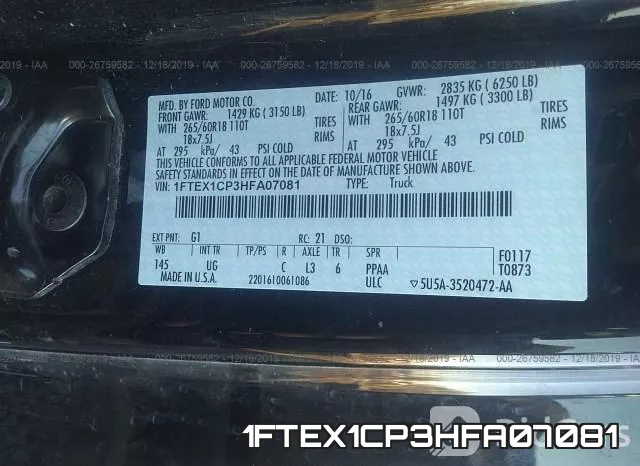1FTEX1CP3HFA07081 фото 7