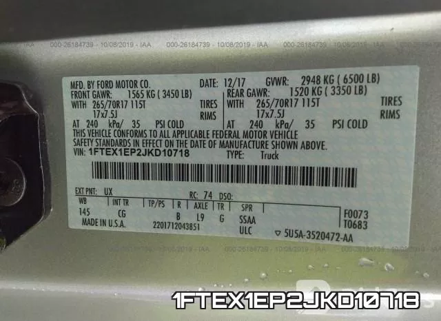 1FTEX1EP2JKD10718 фото 10