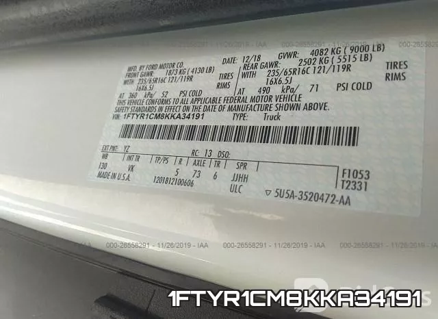 1FTYR1CM8KKA34191 фото 10