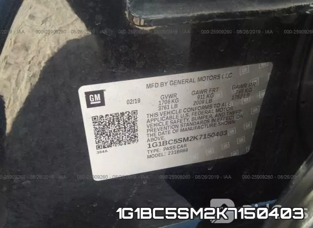 1G1BC5SM2K7150403 фото 8