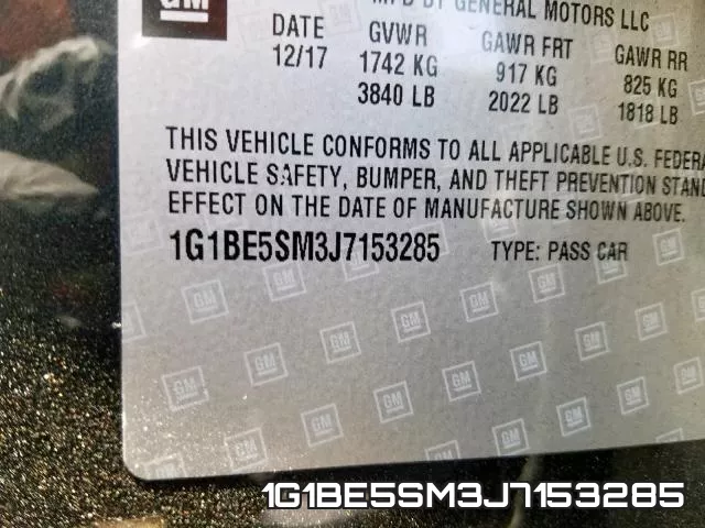 1G1BE5SM3J7153285 фото 2