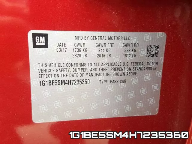 1G1BE5SM4H7235360 фото 2