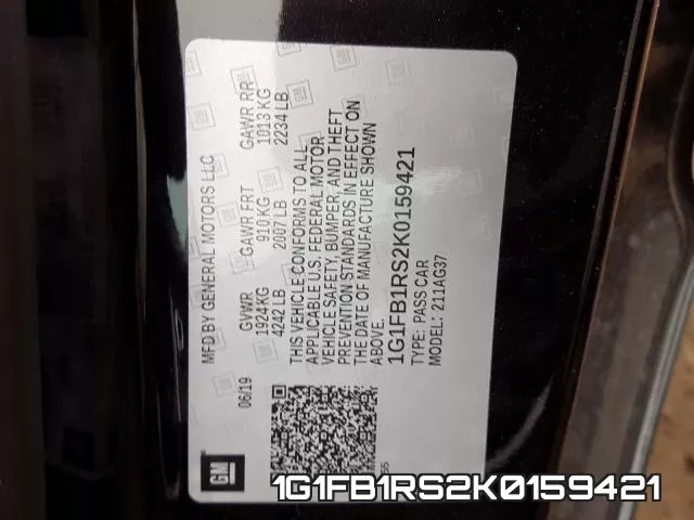 1G1FB1RS2K0159421 фото 2