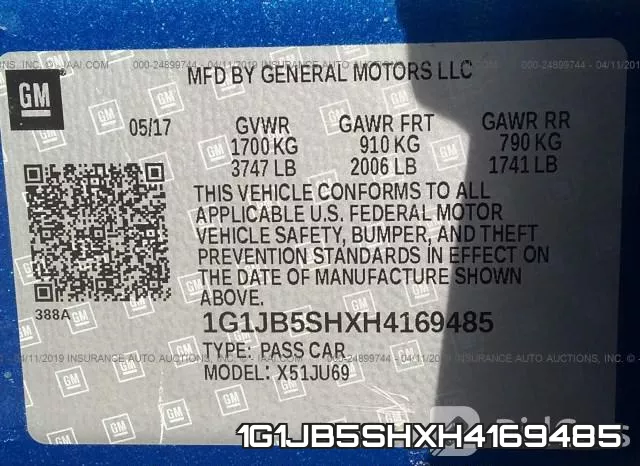 1G1JB5SHXH4169485 фото 10