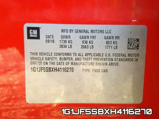 1G1JF5SBXH4116270 фото 2