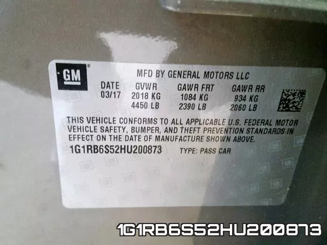 1G1RB6S52HU200873 фото 2