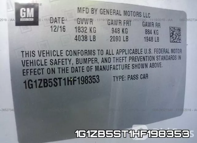 1G1ZB5ST1HF198353 фото 8