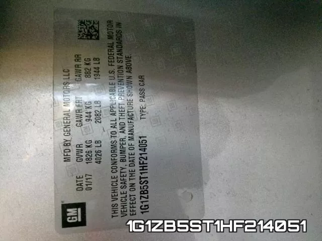 1G1ZB5ST1HF214051 фото 2