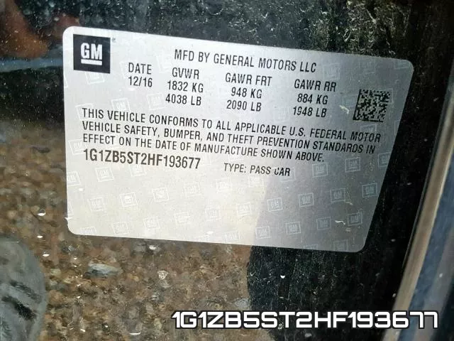 1G1ZB5ST2HF193677 фото 2