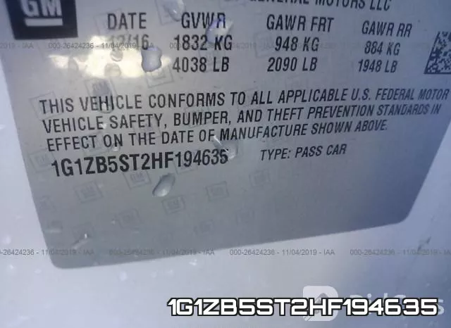 1G1ZB5ST2HF194635 фото 9