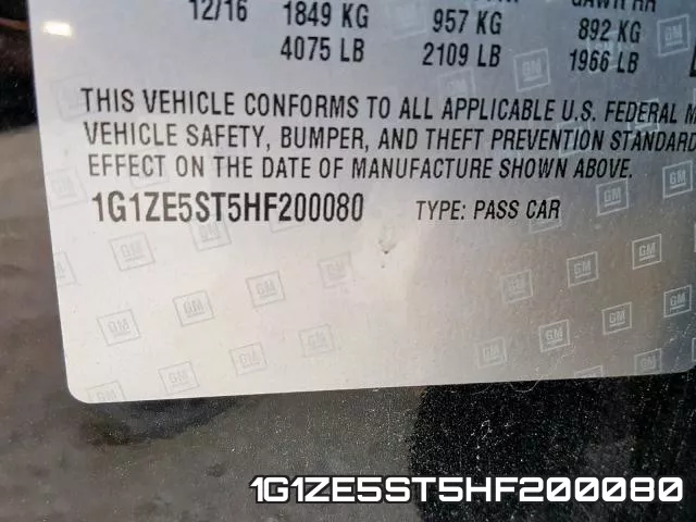 1G1ZE5ST5HF200080 фото 2