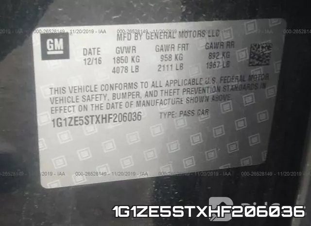 1G1ZE5STXHF206036 фото 8