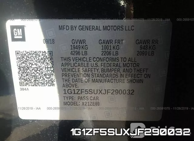 1G1ZF5SUXJF290032 фото 9