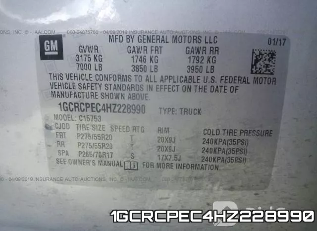 1GCRCPEC4HZ228990 фото 7