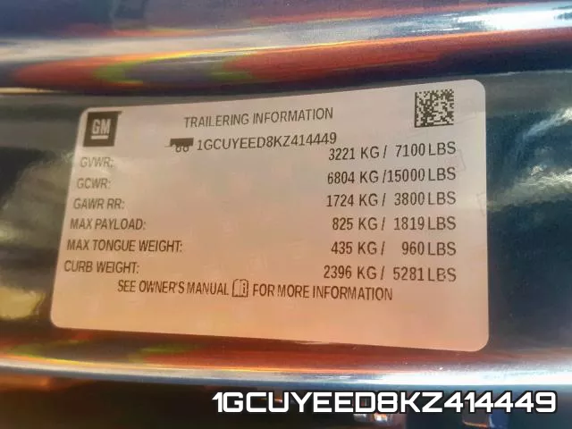 1GCUYEED8KZ414449 фото 2
