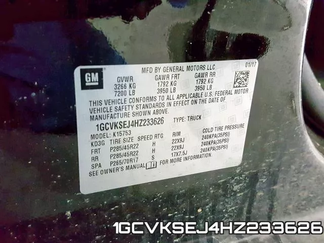 1GCVKSEJ4HZ233626 фото 2
