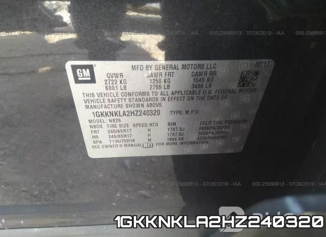 1GKKNKLA2HZ240320 фото 9