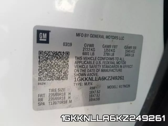 1GKKNLLA6KZ249261 фото 2