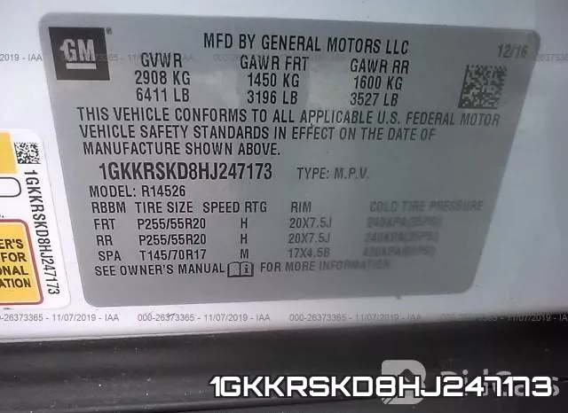 1GKKRSKD8HJ247173 фото 9