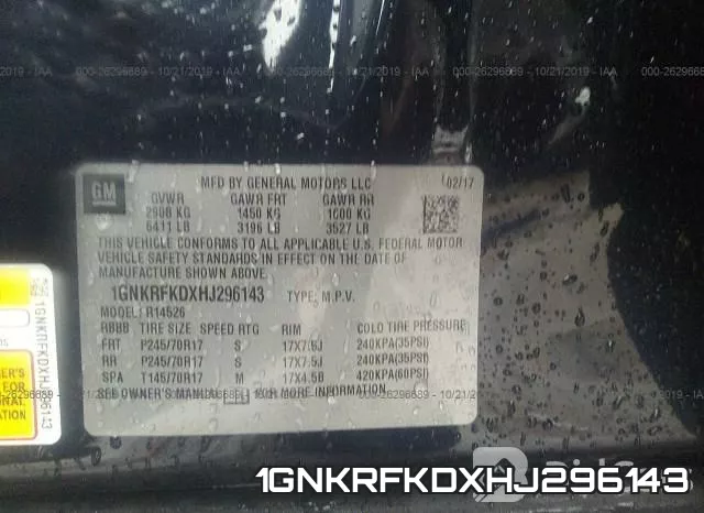 1GNKRFKDXHJ296143 фото 8