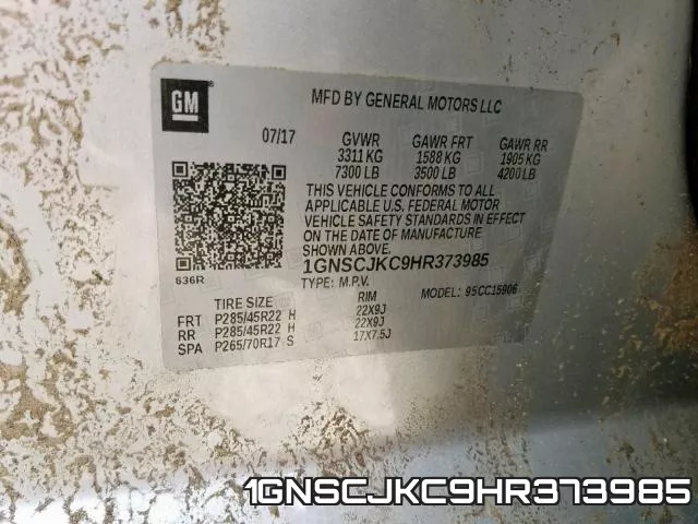 1GNSCJKC9HR373985 фото 2