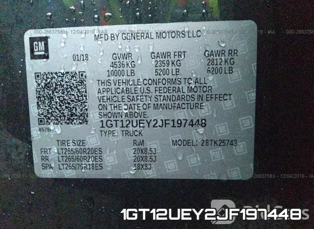1GT12UEY2JF197448 фото 9