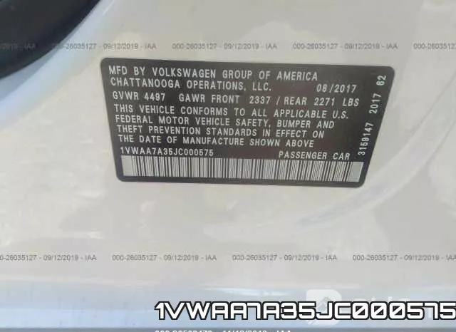 1VWAA7A35JC000575 фото 9