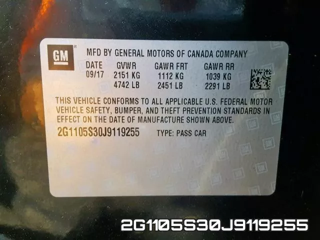 2G1105S30J9119255 фото 2