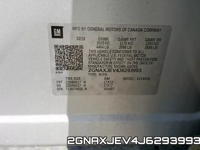 2GNAXJEV4J6293993 фото 2