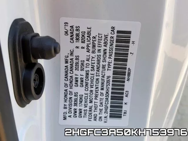2HGFC3A50KH753976 фото 2