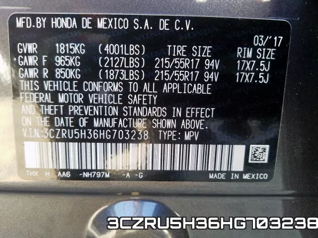 3CZRU5H36HG703238 фото 2