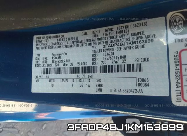 3FADP4BJ1KM163899 фото 10