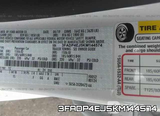 3FADP4EJ5KM144574 фото 10