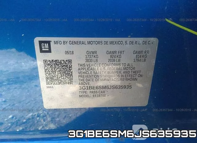 3G1BE6SM6JS635935 фото 10